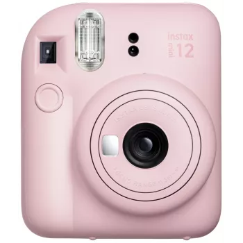 Momentfoto kamera Fujifilm Instax Mini 12 Rozā — attēls 86×54 mm, filma 62×46 mm, fokusa attālums 60 mm
