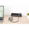 Strāvas sadalītājs DIGITUS 3-vietīgs ar 2×USB-A & 1×USB-C, 3 maiņstrāvas kontaktligzdām Tips E/F, 1,5 m kabelis, melns