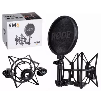 Mikrofons RØDE SM6 — melns, svars 0,682 kg, izmēri 210×133×210 mm
