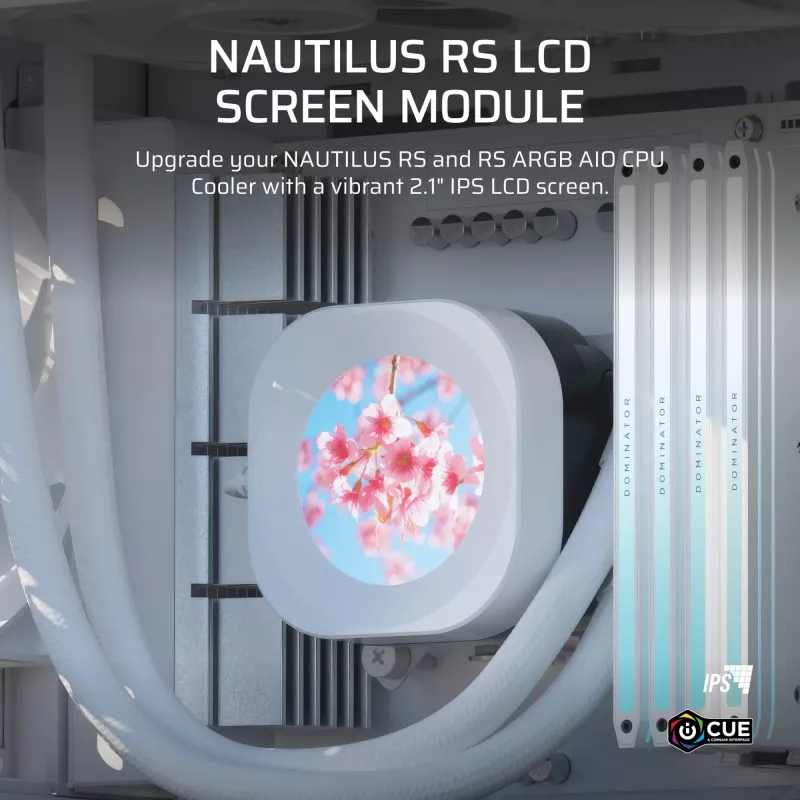 Corsair Nautilus RS displejs šķidruma dzesēšanas sistēmai balts 78 mm