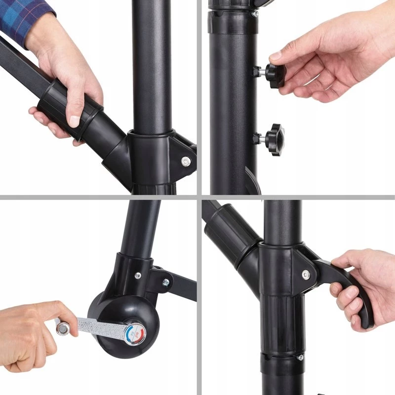 Dārza saulessargs Extralink L-0713 3 m diametrā, bēša nojume, modelis BLACK FOREST