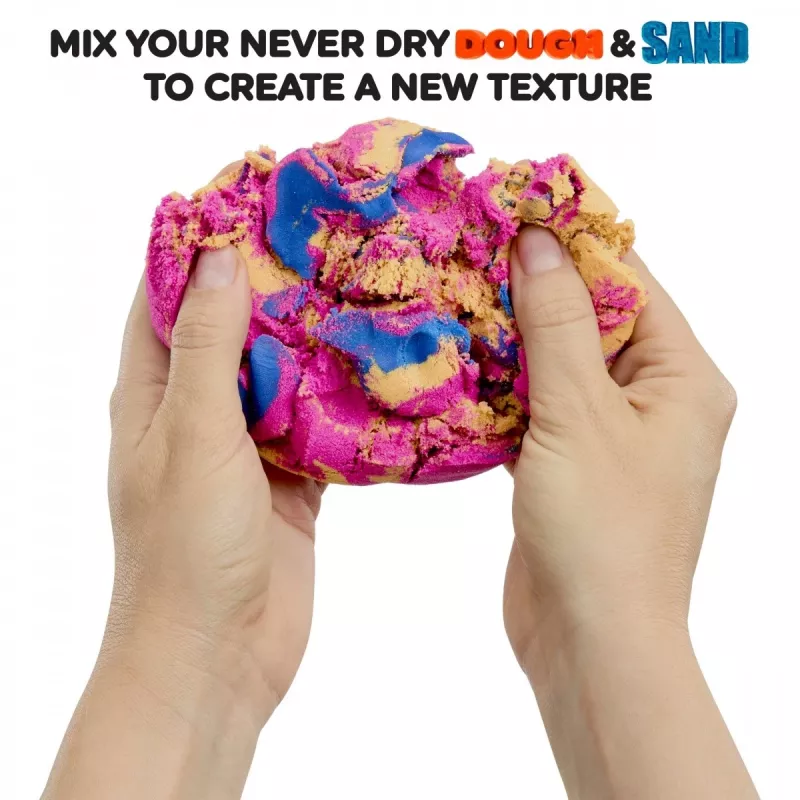 Kinetic sand Wonder Factory Never Dry Sand maisiņš, oranži sarkans