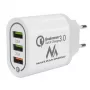 MACLEAN MCE479W sienas lādētājs — 3 portu USB ātrais lādētājs, 18 W kopējā jauda