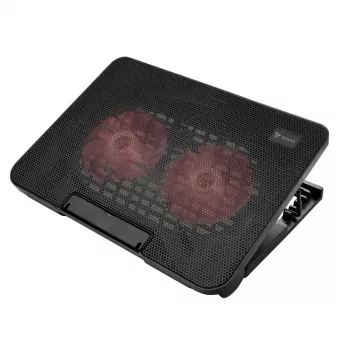 Klēpjdatora dzesēšanas paliktnis SAVIO COS-02, 2 ventilatori 14 cm, darbināms ar USB, piemērots līdz 17,3 collām, melns