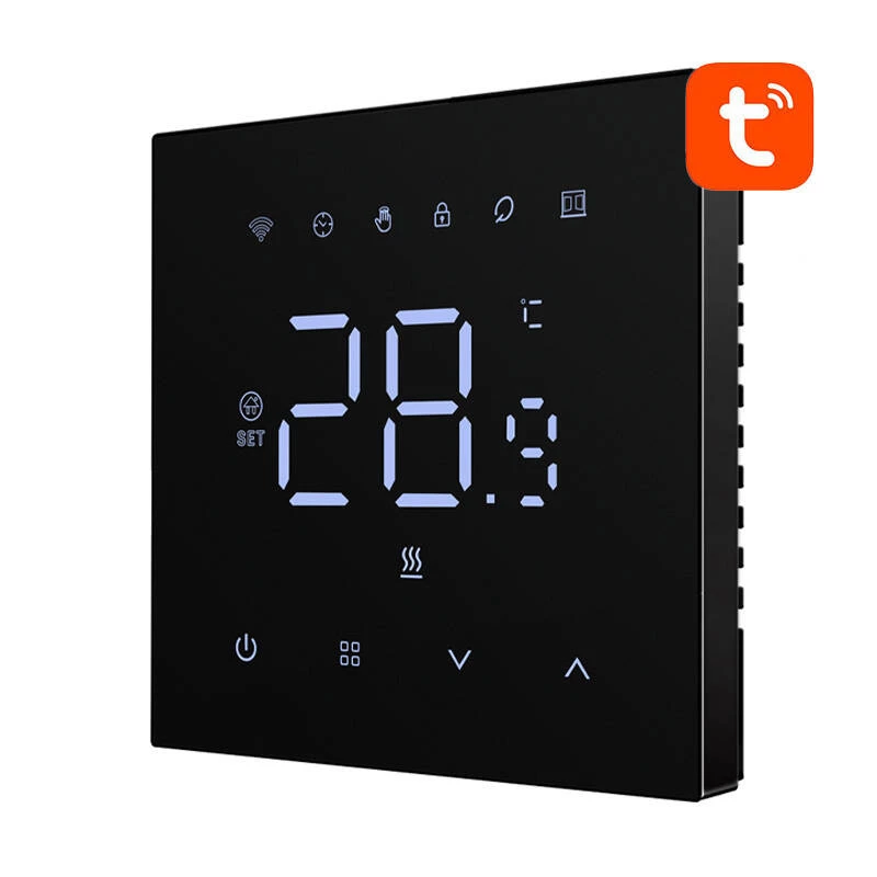 Viedais termostats Avatto WT410-16A-B Wi‑Fi 3A, Wi‑Fi vadība, maks. strāva 3 A