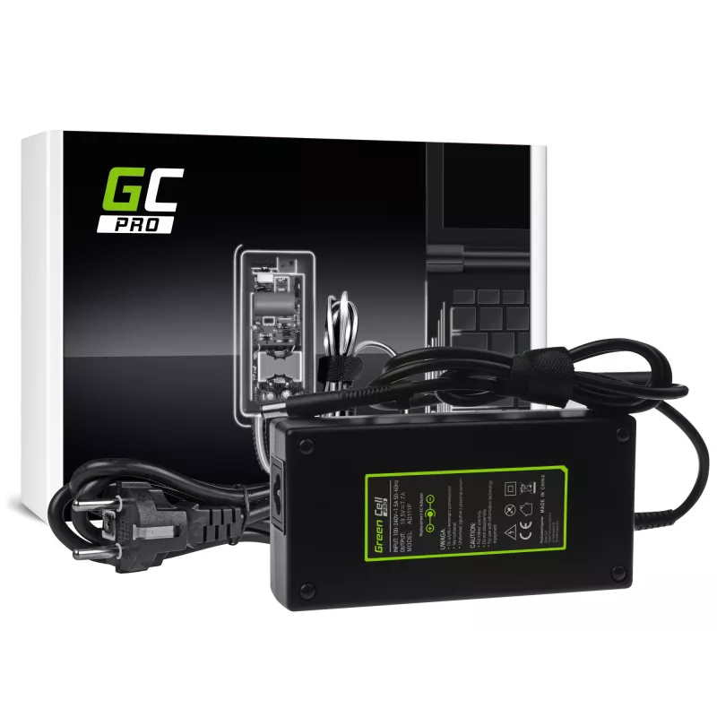 Strāvas adapteris zaļa Cell AD111P 150W 19.5V 7.7A Universāls klēpjdatora adapteris Melns