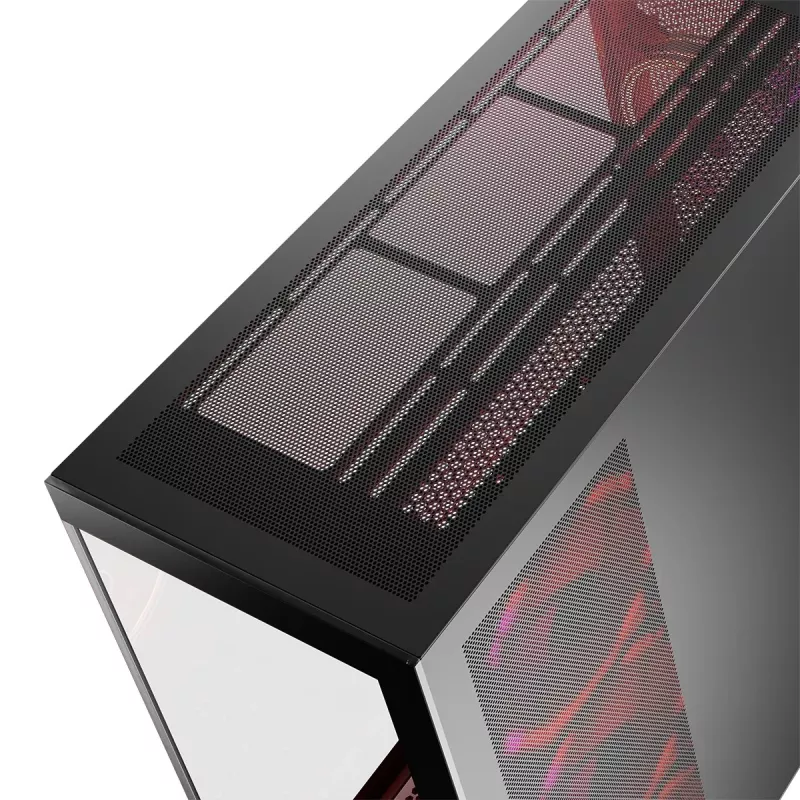 PC korpuss MODECOM Volcano SPACE APEX ARGB Midi Tower, rūdīts stikls, USB-C, atbalsta ATX/microATX/Mini-ITX, GPU līdz 430 mm, CPU dzesētājs līdz 180 mm