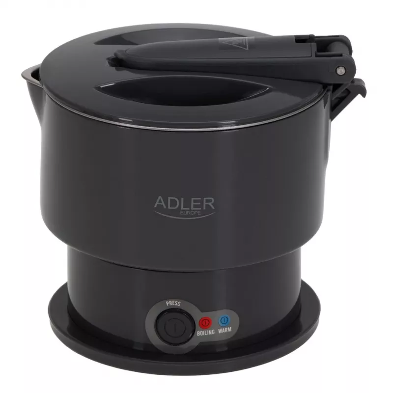 Electric kettle Adler AD 1377G, 0.6 L capacity, 600 W, pelēka, plastic/silicone/stainless steel