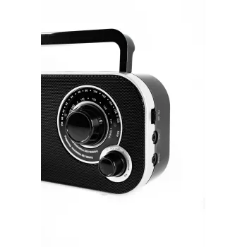 Pārnēsājamais radio Camry CR 1140b — AM/MF, pelēks, maiņstrāvas vai bateriju barošana, kompakts 280×65×113 mm