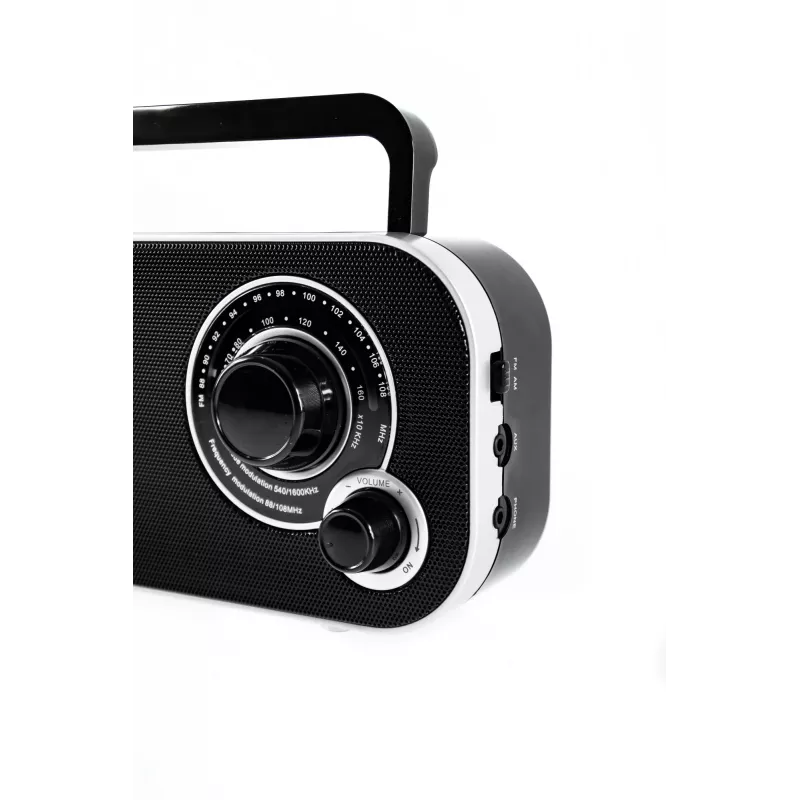 Pārnēsājamais radio Camry CR 1140b — AM/MF, pelēks, maiņstrāvas vai bateriju barošana, kompakts 280×65×113 mm