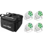LED Par gaisma EUROLITE Silent Par 6 QCL Floor 4x ar mīksto somu – grīdas QCL LED par, 4 gab. komplekts