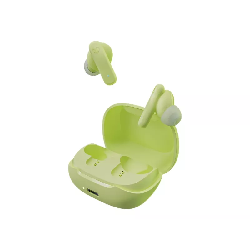 Bezvadu austiņas, kas ievietojamas ausī, Skullcandy Smokin’ Buds – zaļas, intraaurālas, 20–20000 Hz, 0,0406 kg