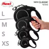 Izvelkamā siksna Flexi New Classic Cat XS 3 m — auklas pavada maziem mājdzīvniekiem, melna, maksimālā slodze 8 kg