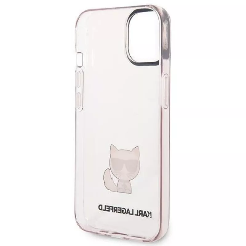 Karl Lagerfeld KLHCP14MCTRI Iphone 14 Plus / 15 Plus 6.7 Hardcase Rozā / Rozā Caurspīdīgs Choupette Korpuss