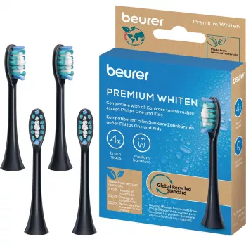 Beurer Premium Whiten 10531 rezerves suku uzgaļi soniskajām zobu birstēm, 4 gab.