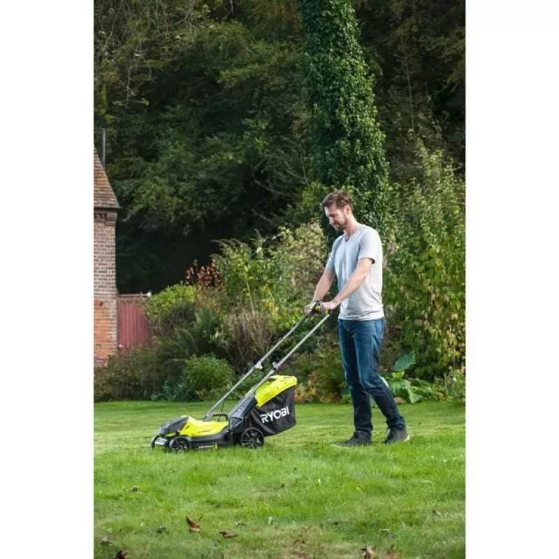 Ryobi OLM1833B zāles pļāvējs, stumjamais zāles pļāvējs, akumulators, melns, zaļš