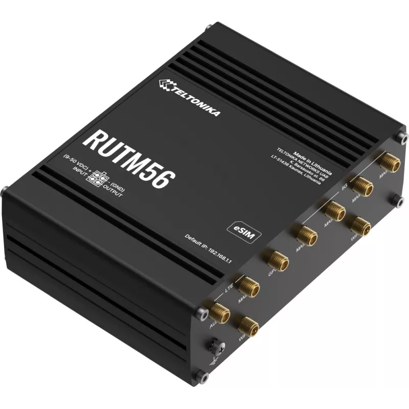 Maršrutētājs TELTONIKA RUTM56 divu modemu, 802.11ac Wi‑Fi, Gigabit LAN x4, Mesh atbalsts, MU‑MIMO (bez mobilās platjoslas)