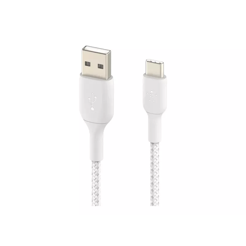 USB kabelis Belkin CAB002BT1MWH 1m USB A uz USB C balts