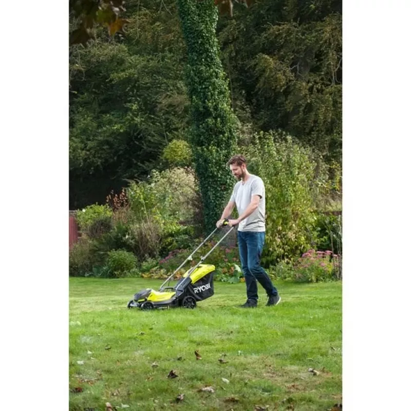 Ryobi OLM1833B zāles pļāvējs, stumjamais zāles pļāvējs, akumulators, melns, zaļš