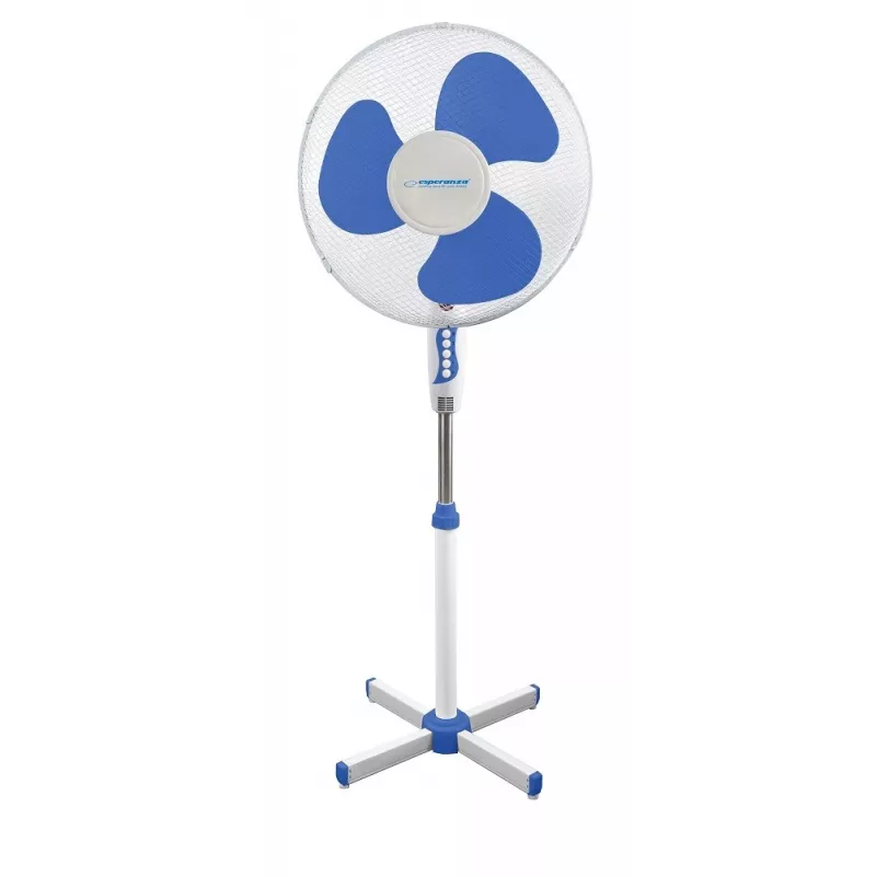 Mājsaimniecības lāpstiņu ventilators ESPERANZA EHF001WB — 40 cm, 3 ātrumi, uz grīdas, regulējams augstums, svārstīgs