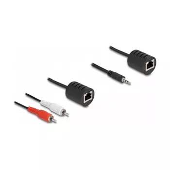 DeLOCK 87859 audio kabelis RJ-45 RCA 3.5mm Melns Sarkans Balts
