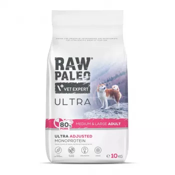 RAW PALEO Ultra Pork Medium & Large Adult - sausā suņu barība - 10kg