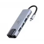 Klēpjdatora dokstacija Gembird A-CM-COMBO5-04 — USB 3.2 Gen 1 Type-C, 5 Gbit/s, PD 87 W, HDMI, Ethernet, USB-A