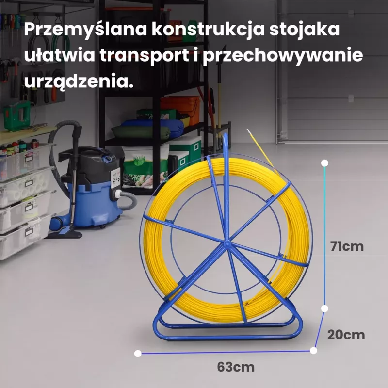 Extralink kabeļu ievilkšanas stienis Pilot 6mm 200m stikla šķiedras FRP dzeltens