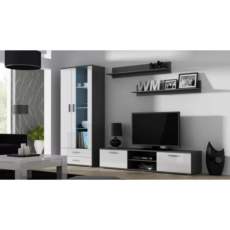 Cama TV statīvs SOHO 180 pelēks/balts glancēts