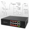 Tīkla komutators QOLTEC FAST Ethernet PoE 8xRJ45 ar 2xRJ45 augšupsaiti (modelis 52290)