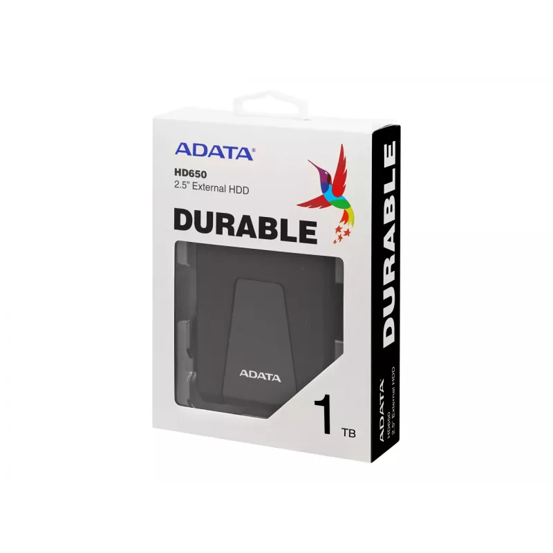 ADATA DashDrive Durable HD650 ārējais cietais disks 1 TB 2,5 collas USB 3.2 Gen 1 (3.1 Gen 1) Melns
