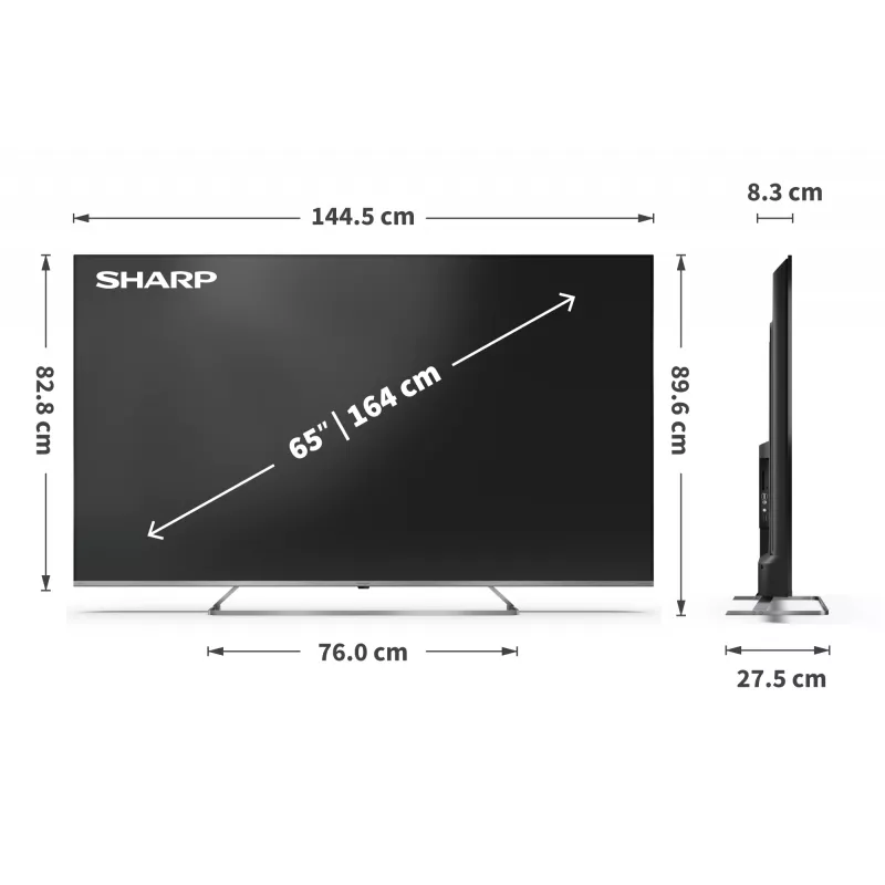 Sharp 4K Ultra HD QLED MiniLED televizors | 65JP7265E | 55 | Smart TV | Google TV | UHD