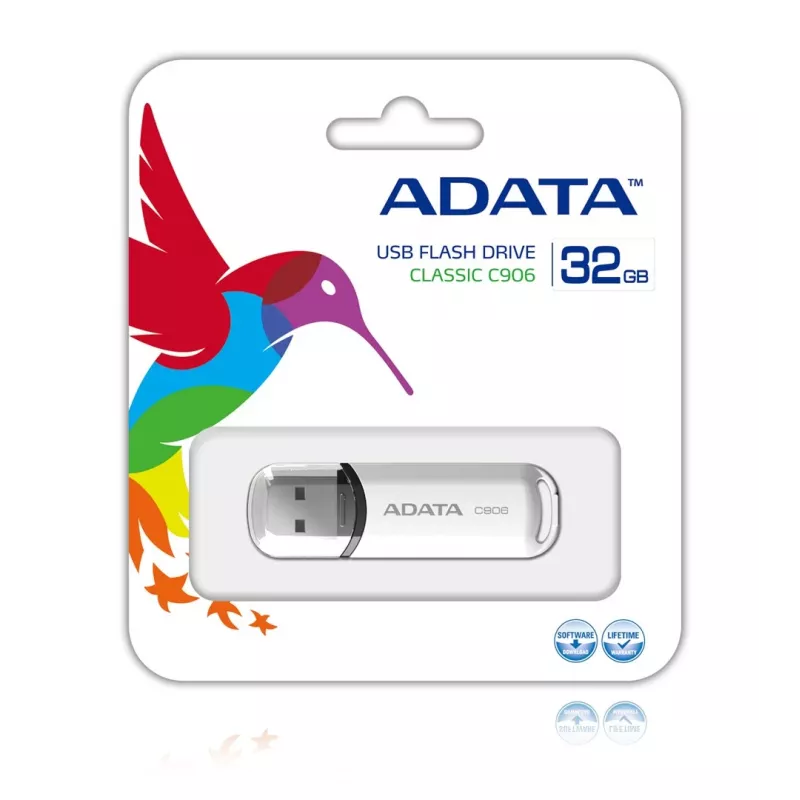 ADATA Classic Series C906 - USB zibatmiņa - 32 GB - USB 2.0 - Balta