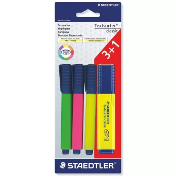 Marķieru komplekts Staedtler Textsurfer classic 364 4 gab. Kalta uzgalis Zaļa, Rozā, Balta