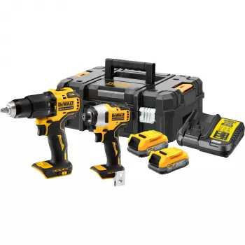 Elektroinstrumentu kombinētais komplekts DeWALT DCK2062E2T-QW, 1/4 collas patrona, 200 N⋅m griezes moments