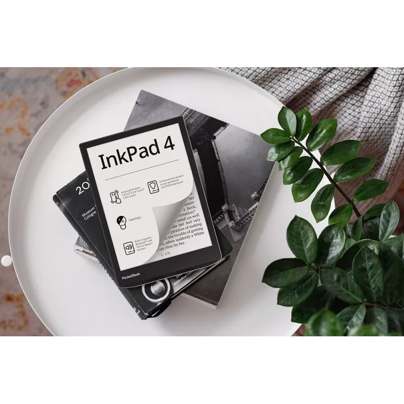 E-grāmatu lasītājs PocketBook InkPad 4 7,8 collu E Ink Carta, 32 GB, Wi‑Fi, melns/sudrabains