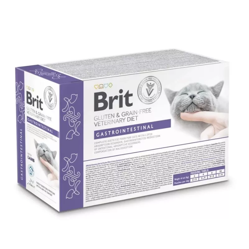 BRIT Veterinary Gastrointestinal Lamb - mitrā kaķu barība - 12x85g
