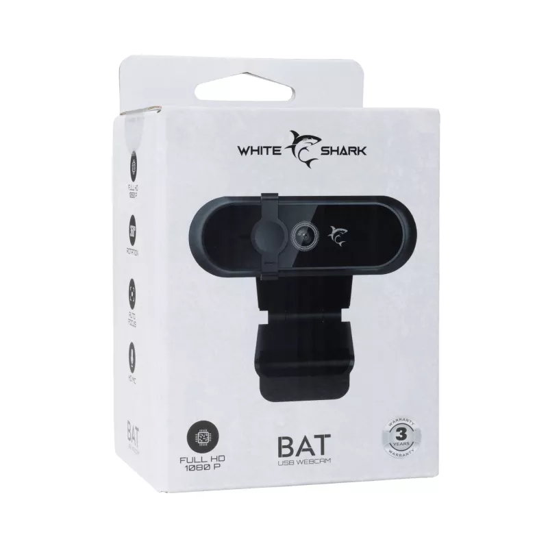 Tīmekļa kamera White Shark GWC-005 1080p BAT – 1080p izšķirtspēja, USB savienojums