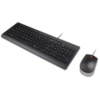 Vadu tastatūras un peles komplekts Lenovo Essential 4X31R64445 — USB vadu pilna izmēra tastatūra un vadu USB pele