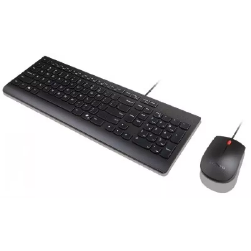 Vadu tastatūras un peles komplekts Lenovo Essential 4X31R64445 — USB vadu pilna izmēra tastatūra un vadu USB pele