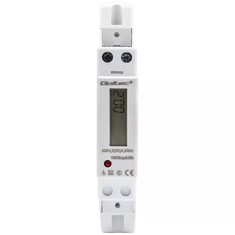 Vienfāzes elektroniskais skaitītājs QOLTEC 50993 230V 30A
