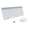 Logitech Slim Wireless Combo MK470 - Tastatūras un peles komplekts - Bezvadu - 2,4 GHz - Spāņu - Baltā krāsā (920-009199)