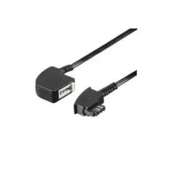 Wentronic Goobay TAE-F pagarinātājs 4 kontaktu, melns, 15 m - TAE-F spraudnis uz TAE-F ligzdu (68000)