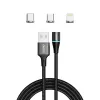 Savio CL-152 USB kabelis 1 m USB 2.0 USB C Micro USB A/Lightning Melns