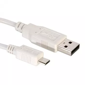 Value USB kabelis USB 2.0 USB-A spraudnis, USB micro-B spraudnis 3,00 m balts ekranēts 11.99.8755