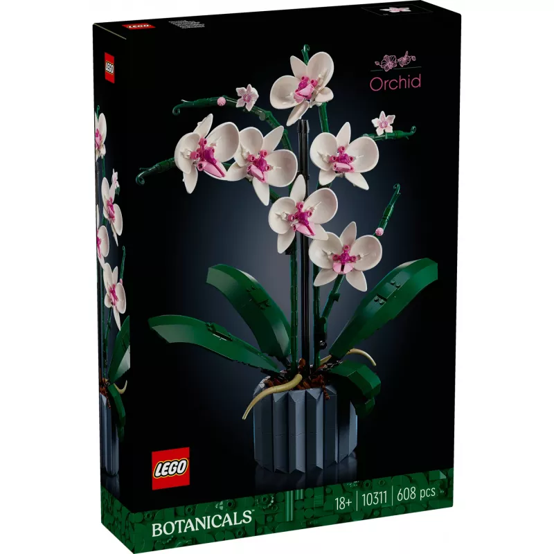 LEGO 10311 Icons Orchid Mākslīgā auga būvēšanas komplekts ar ziediem, mājas dekora aksesuārs pieaugušajiem, Botāniskā kolekcija, dāvana sievai vai vīram