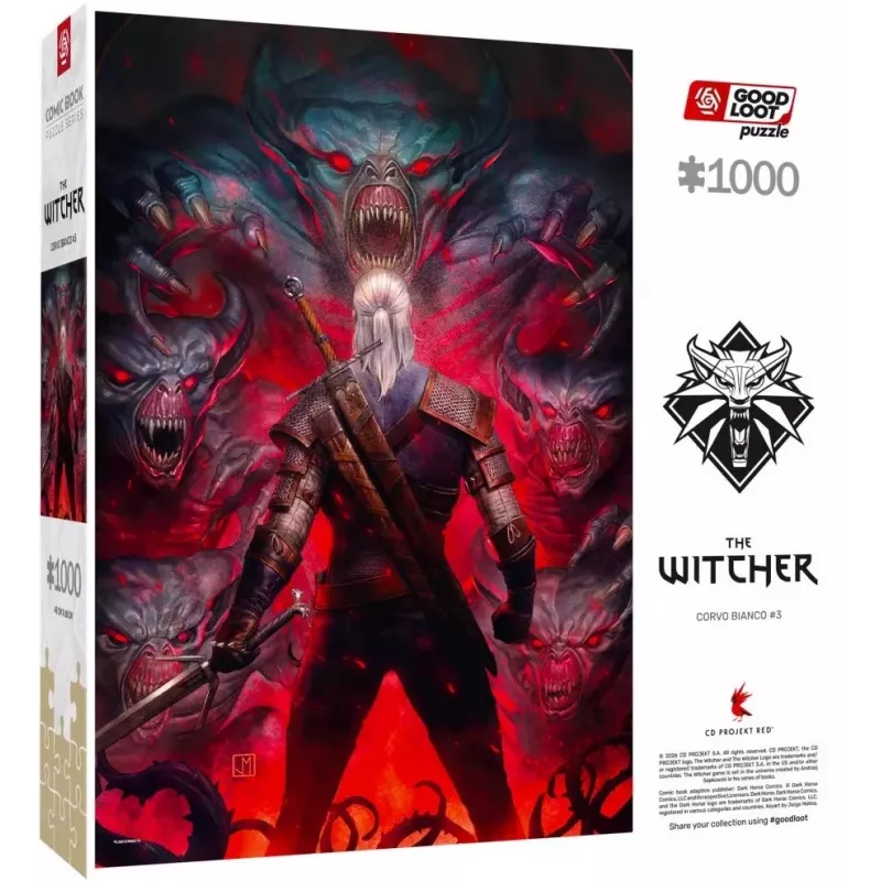 Good Loot Comic Book Puzzle: The Witcher (Wiedźmin) Corvo Balts, 1000 gab.