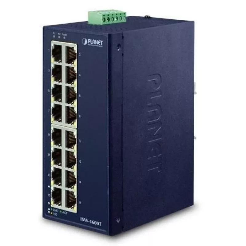 PLANET ISW-1600T tīkla slēdzis Nepārvaldāms Fast Ethernet (10/100) Zils
