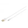 DIGITUS - Lightning kabelis - Lightning (vīr.) uz USB (vīr.) - 1,0 m - dubultā izolācija - balts - veidots - Apple iPad/iPhone/iPod (Lightning) (DB-600106-010-W)