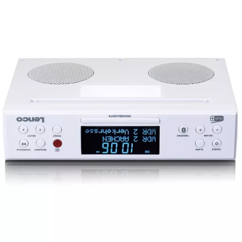 Lenco KCR-190WH zem skapīša montējams virtuves radio ar PLL FM, DAB+ un Bluetooth, balts